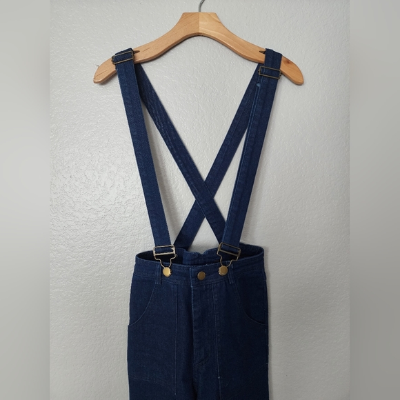 Voodoo Vixen High Waisted Denim Overalls Trousers - Picture 4 of 7